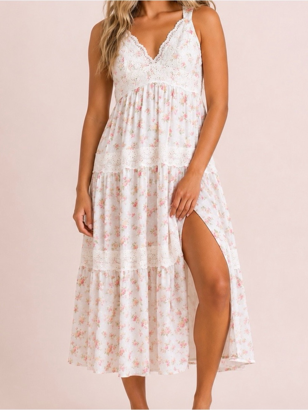 NEW Altar’d State White Floral Midi / Maxi Dress Size Small & Medium Available